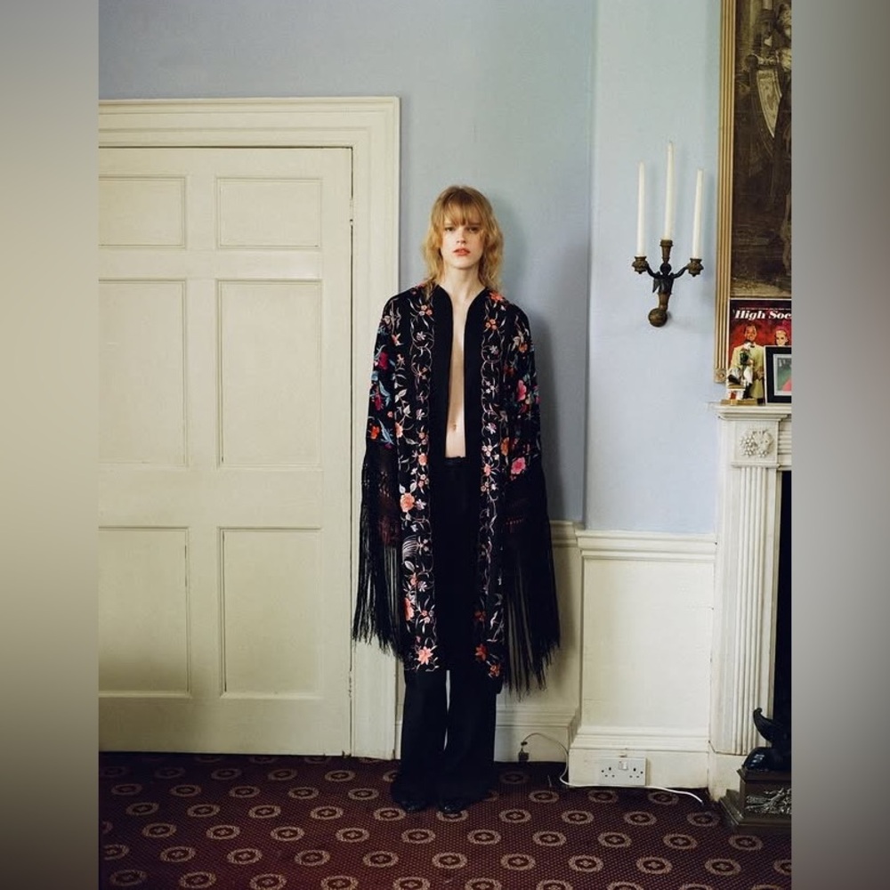 NWT Sea Priscilla Floral-embroidered Robe
